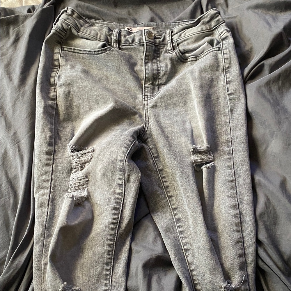 SO Light Gray Ripped Jeans